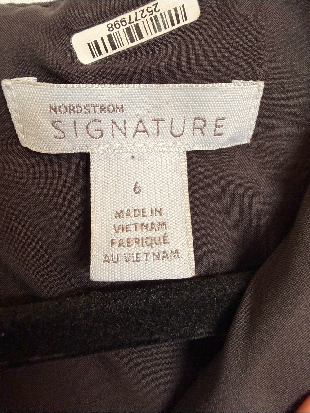 Nordstrom Signature Split Neck Cocktail Dress Black 6 - Picture 5 of 6